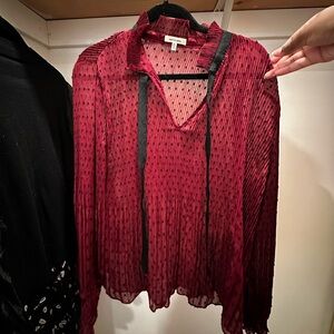 Max Studio Crinkle Flowy Blouse